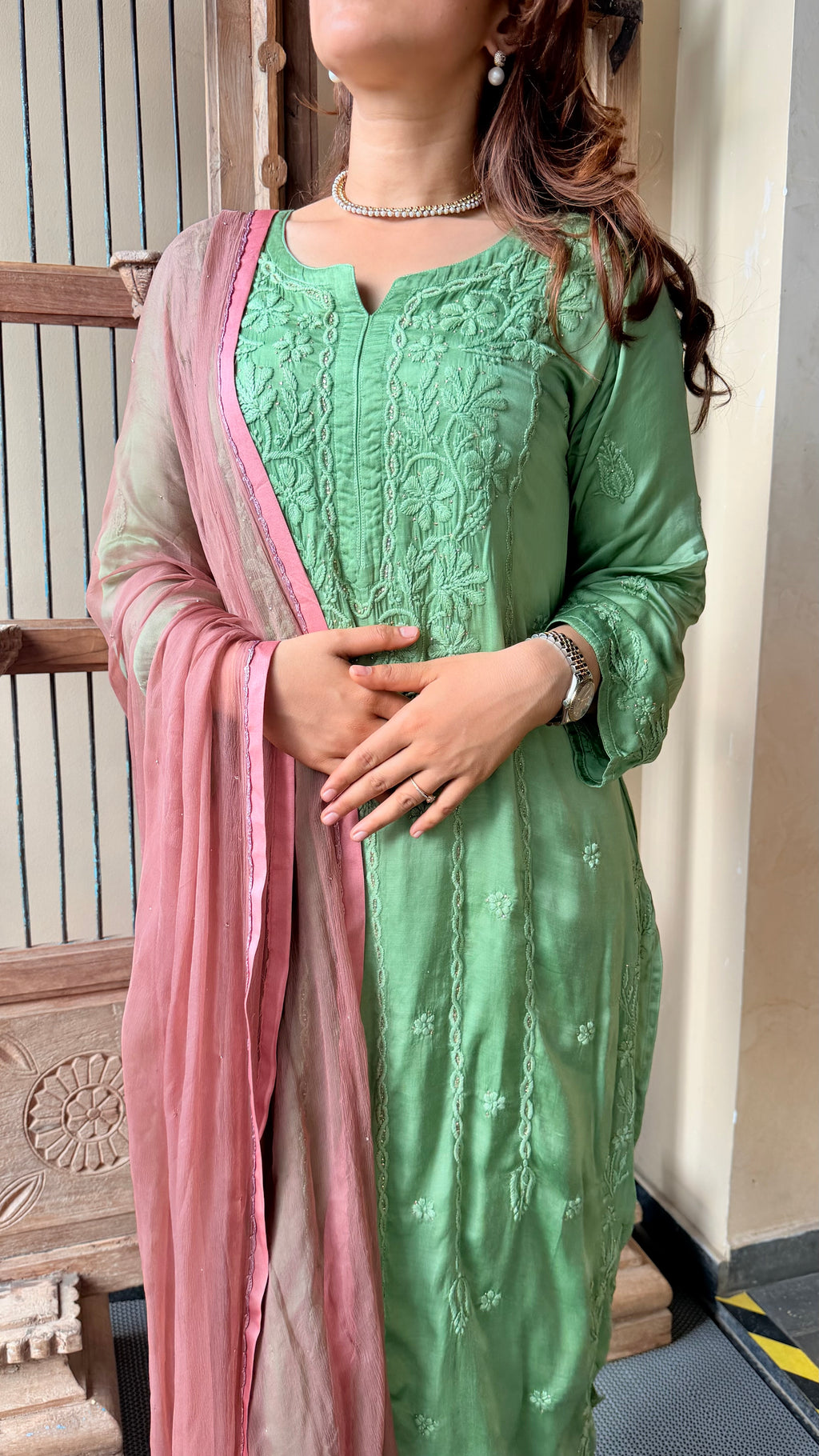 Elaichi Begum Modal Silk Suit Set