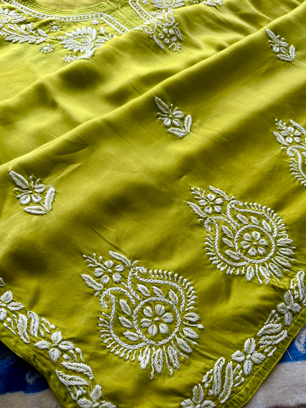 Handcrafted Chikankari Premium Modal Silk Kurta