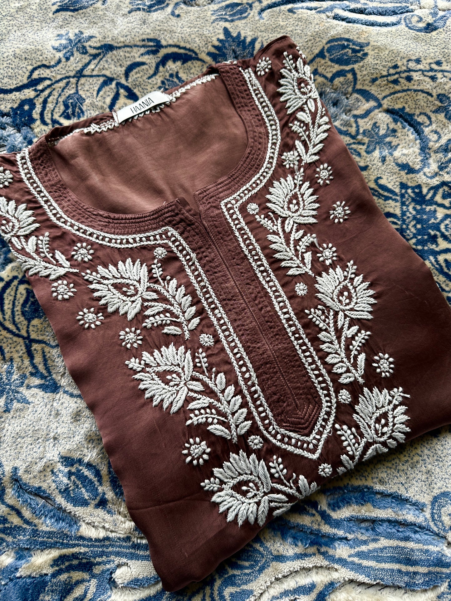 Handcrafted Chikankari Premium Modal Silk Kurta