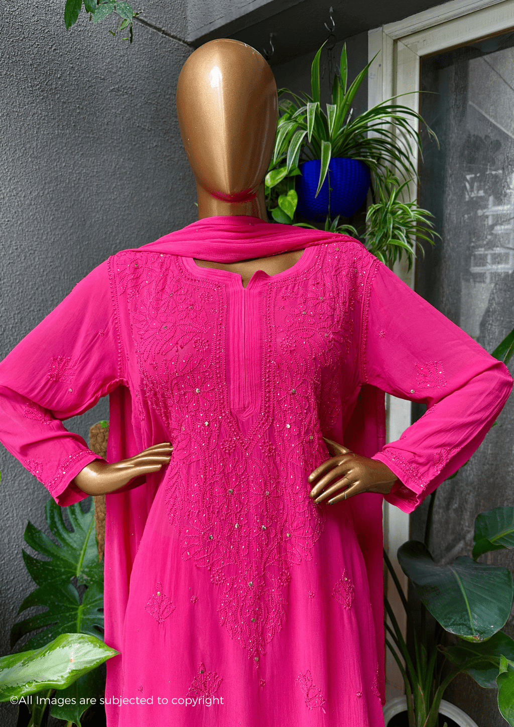 Adila Chikankari Full Jaal Suit Set