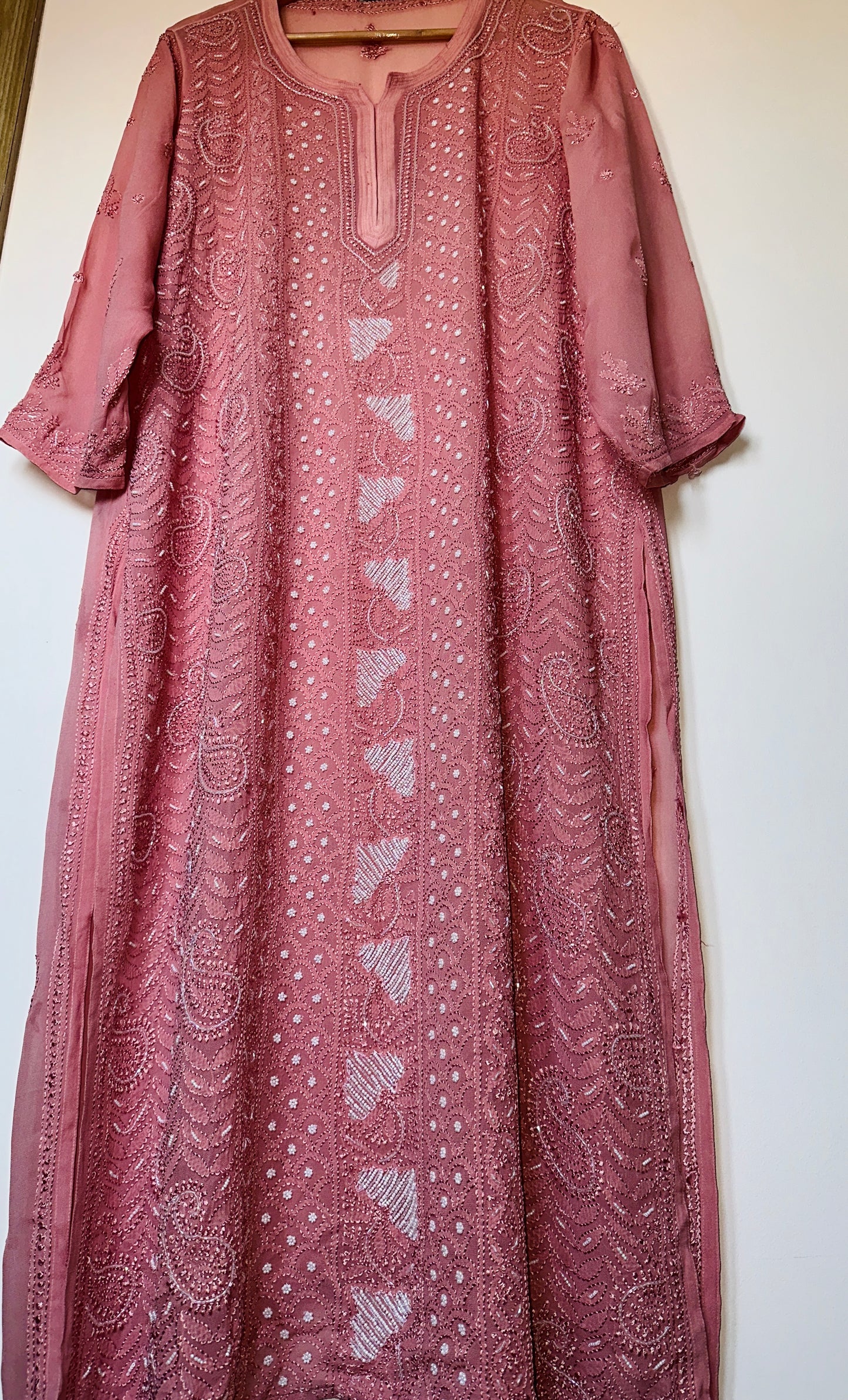 Viral Pearl & Cutdana Chikankari Suit Set - Pinkish Brown