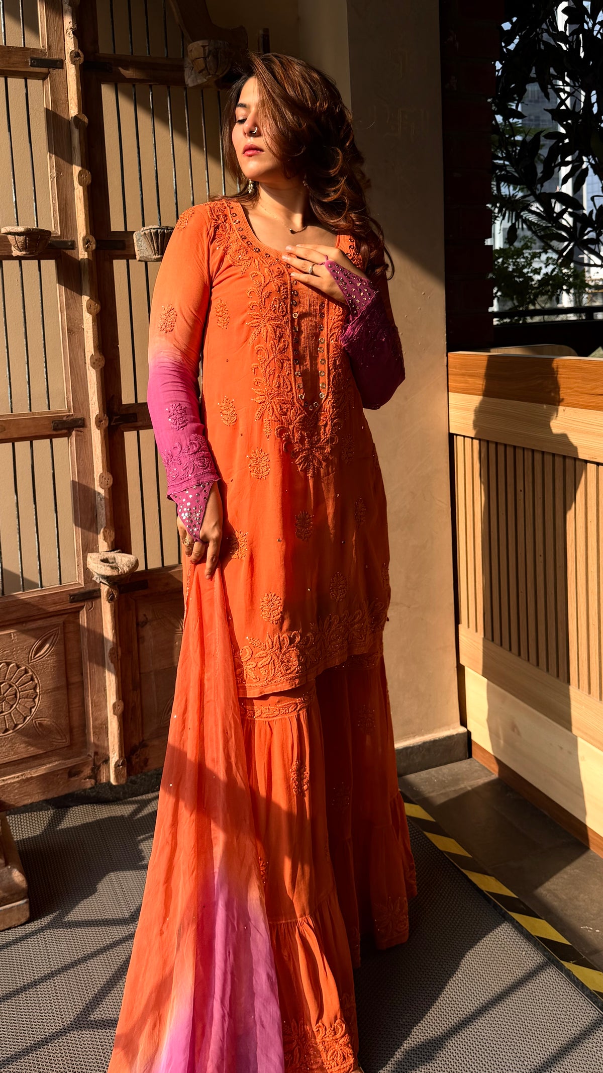 Jamuni Imarti Kamdani Layered Garara Set
