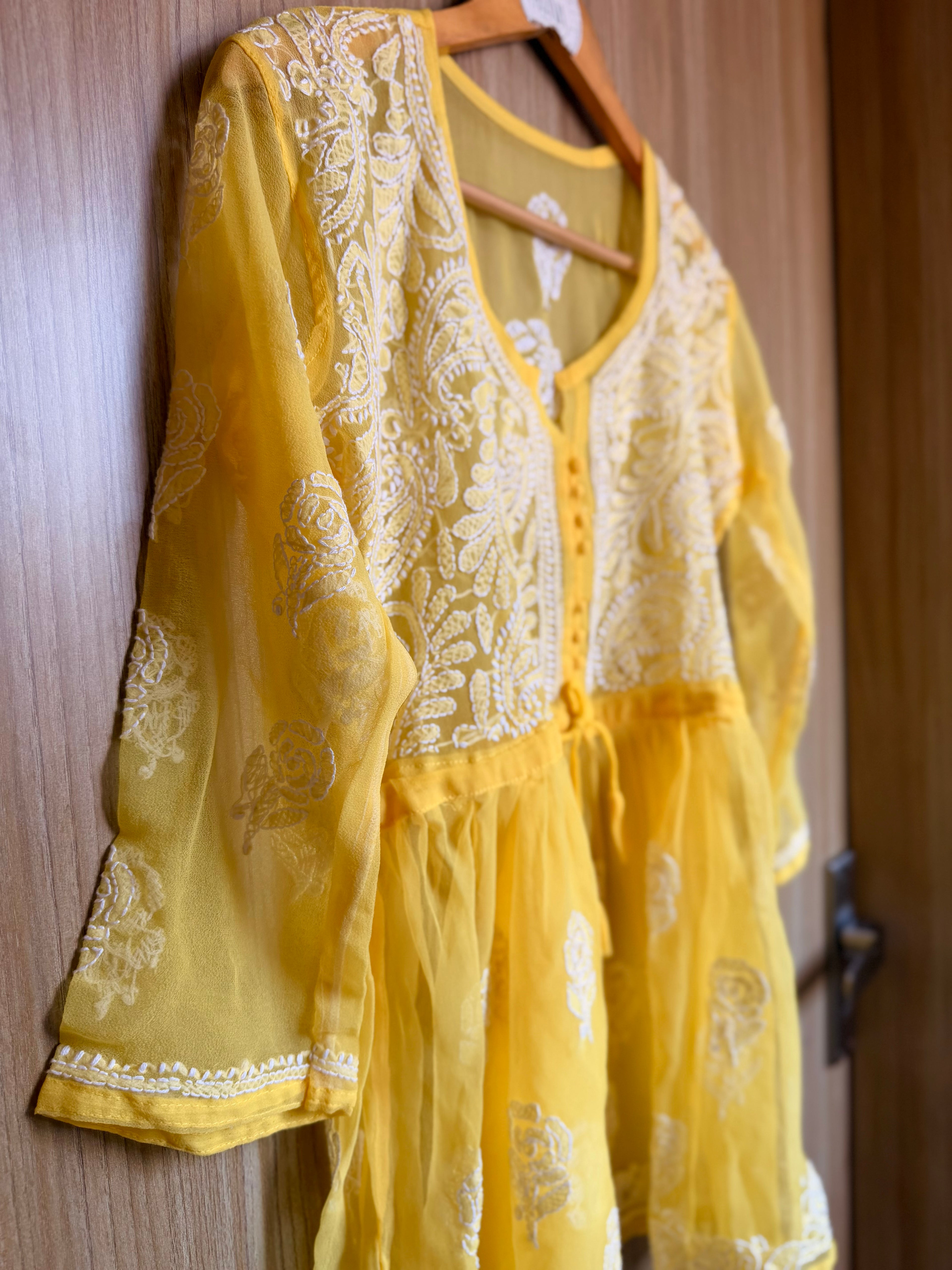 Chikankari Georgette Short Kurti
