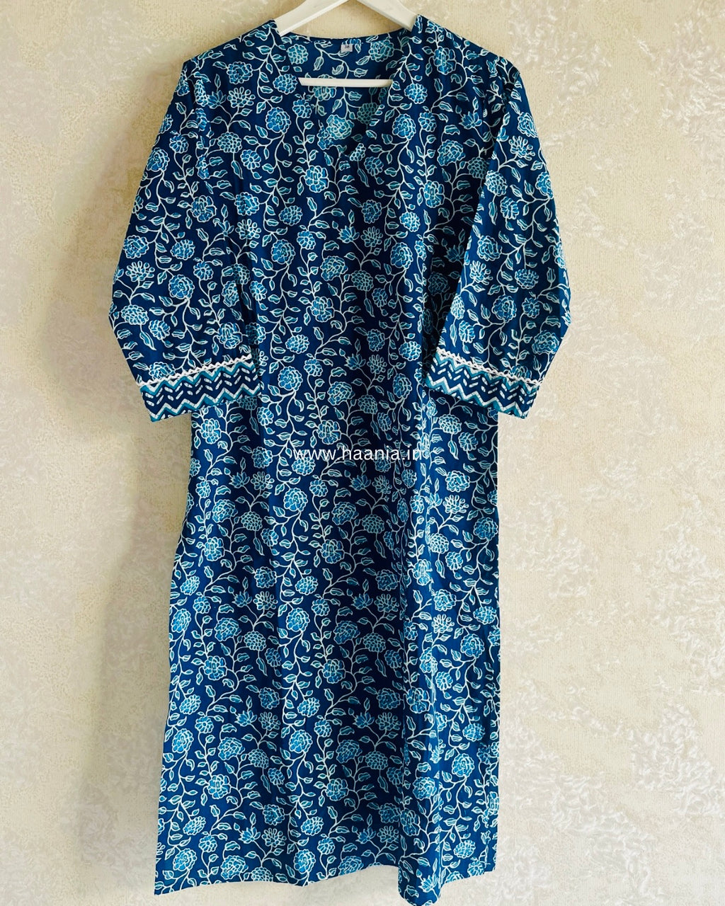 Authentic Jaipuri Hand Blocked Indigo 3 Piece Suit Set
