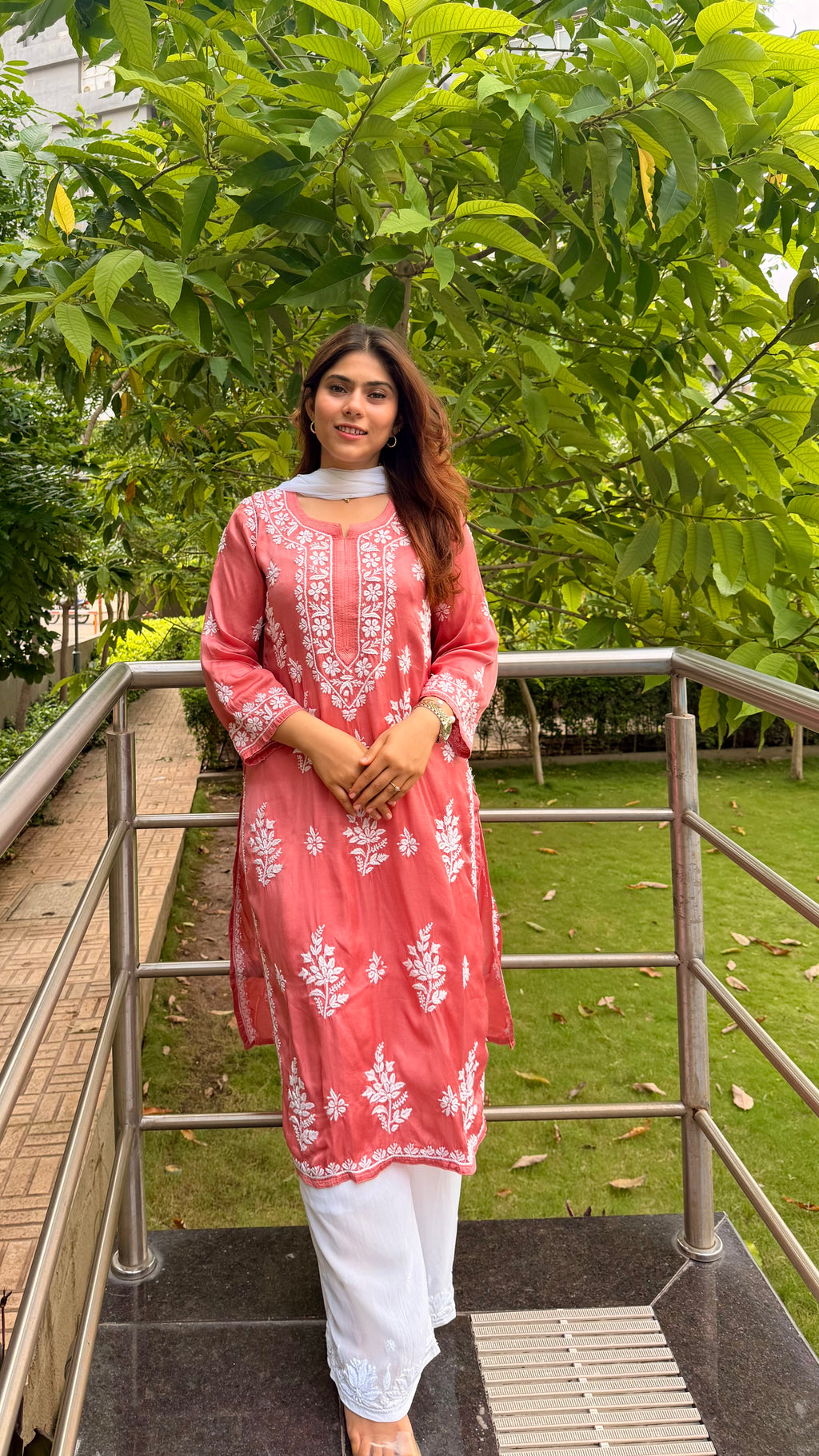 Modal Silk Chikankari kurta