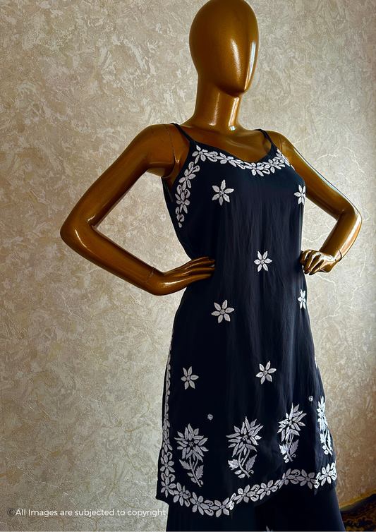 Handcrafted Chikankari Kurta & Sharara Set