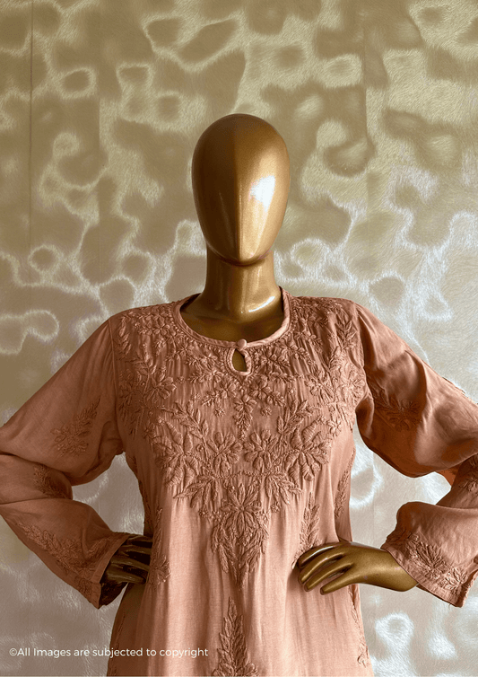 Handcrafted Chikankari Premium Muslin Silk Kurta