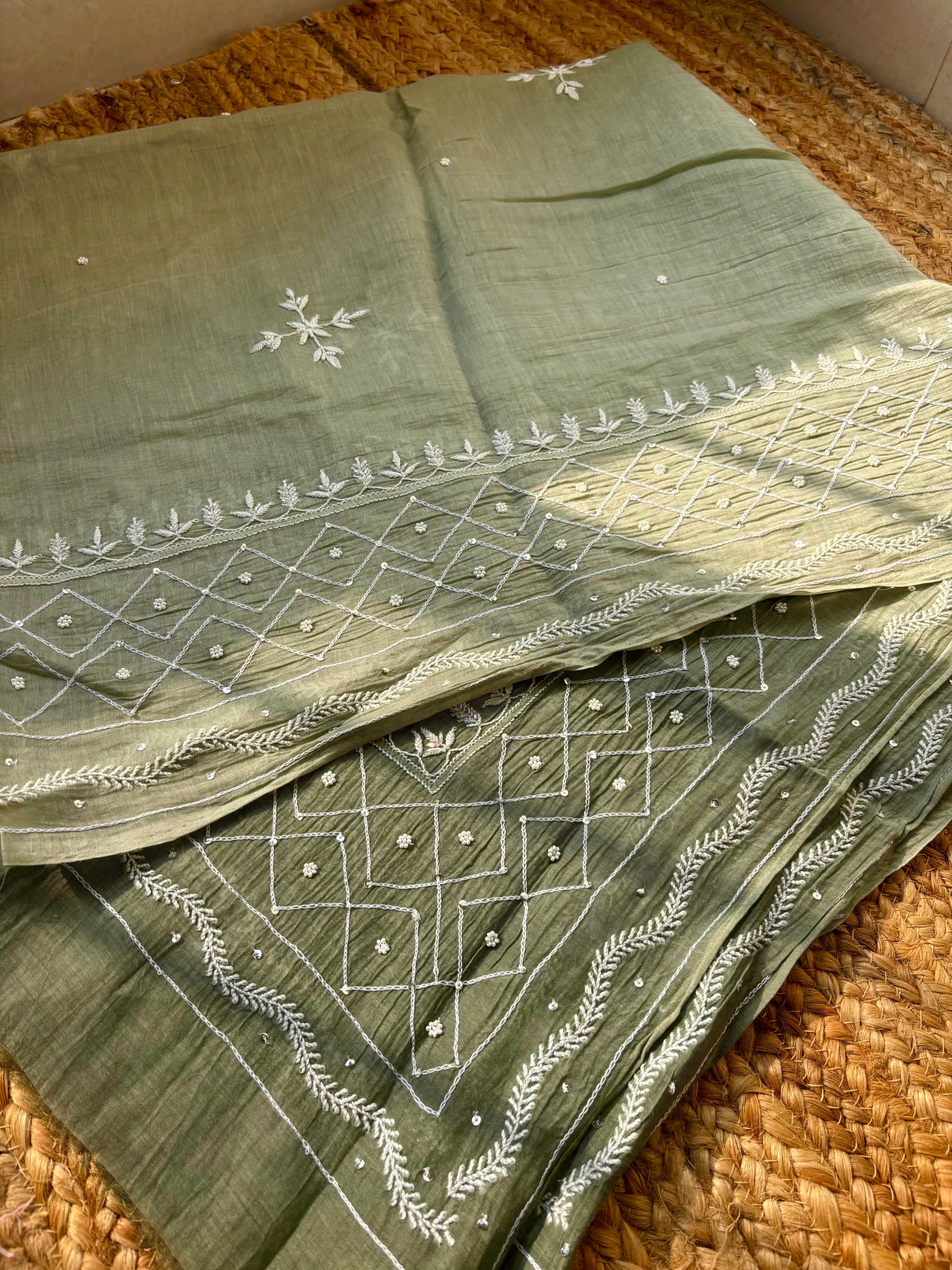 Ombré Mul Chanderi Anarkali with Heavily embellished dupatta