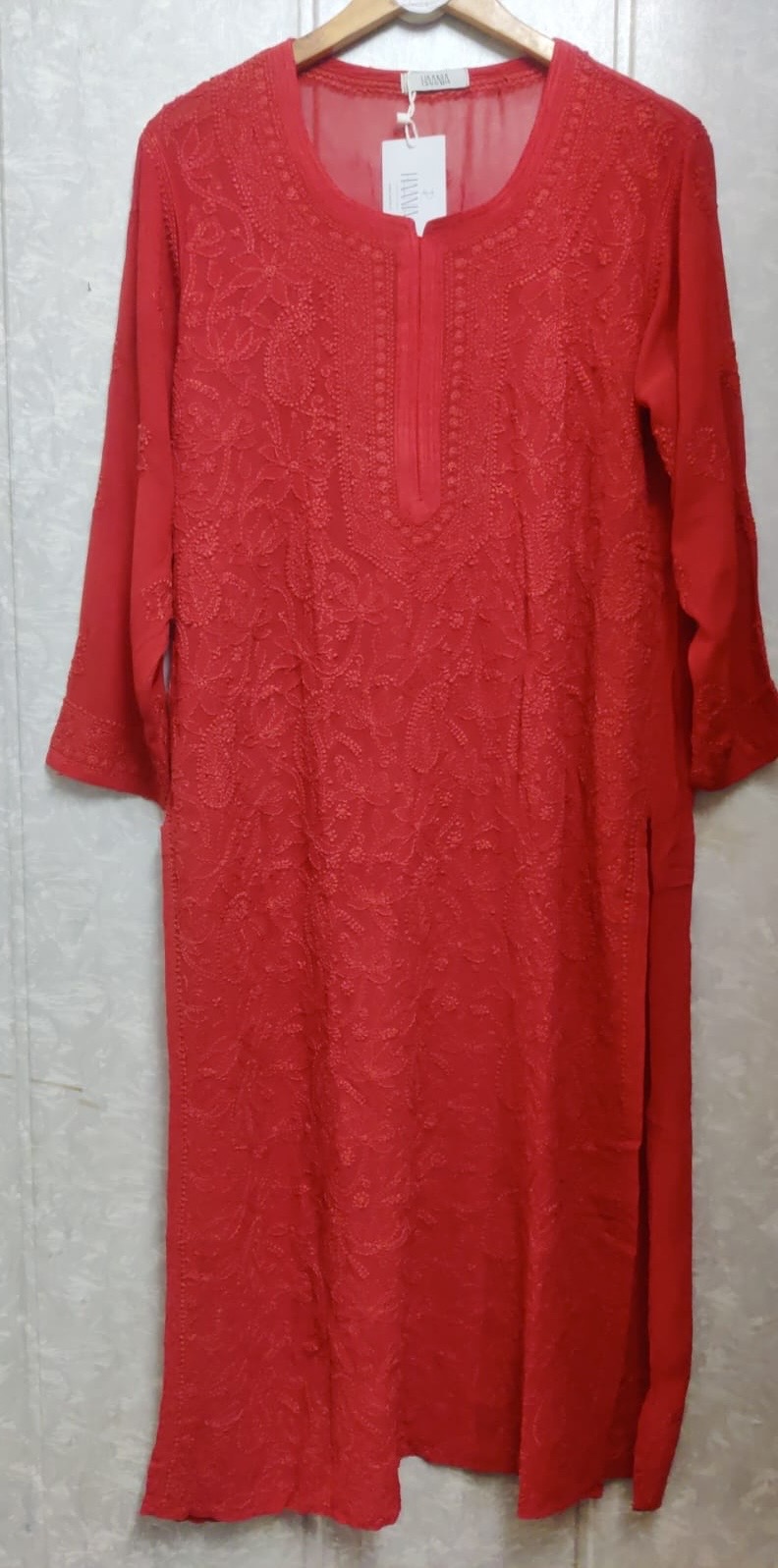Handcrafted Chikankari Premium viscose Long Kurta
