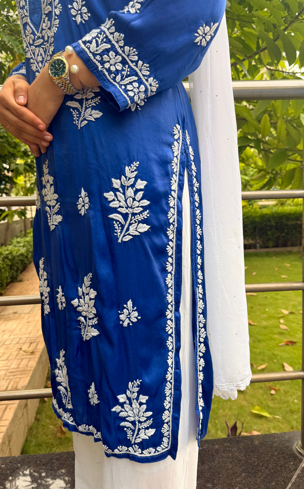 Modal Silk Chikankari kurta