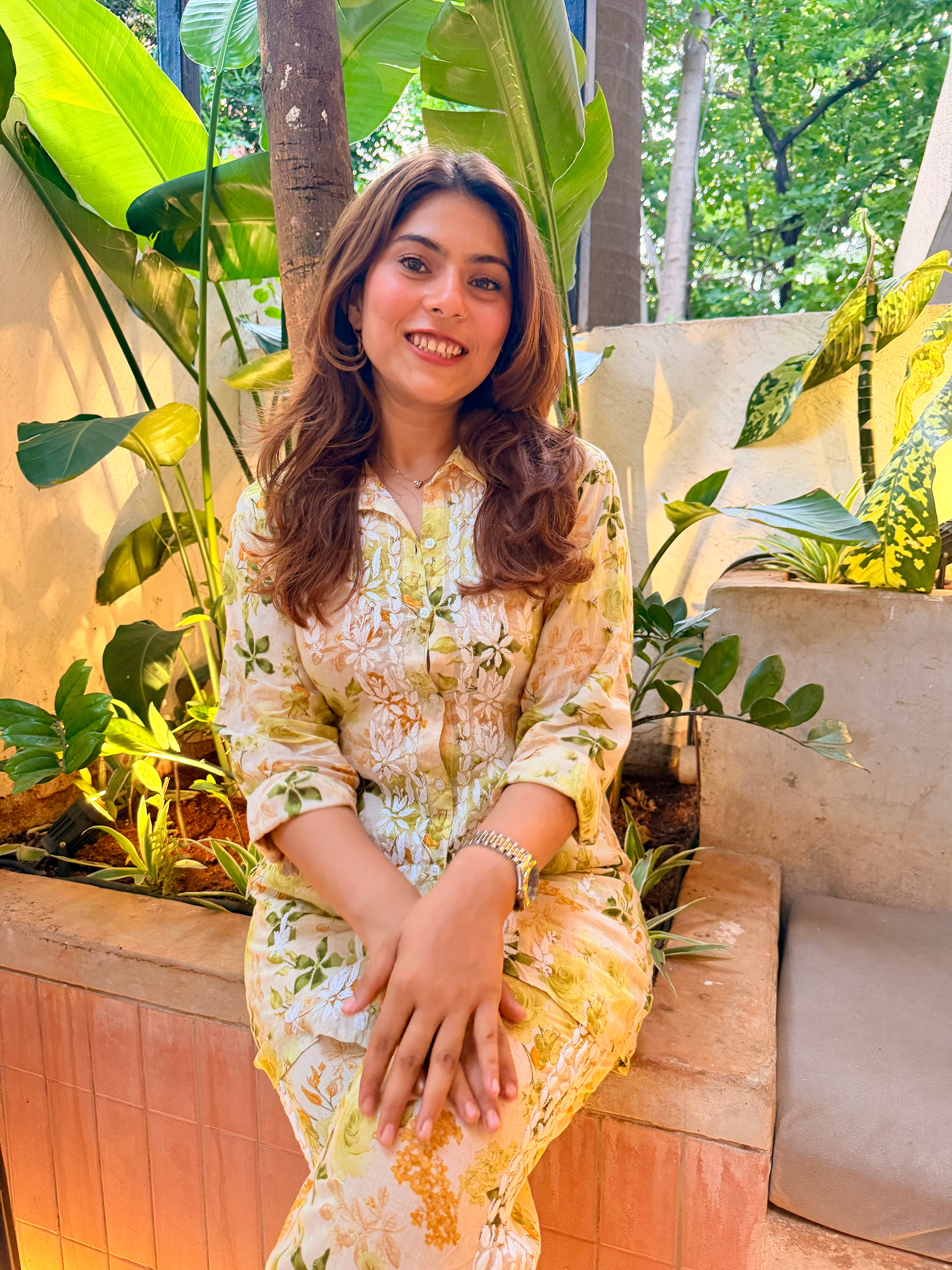Floral Mul Mul Cotton Chikankari Set