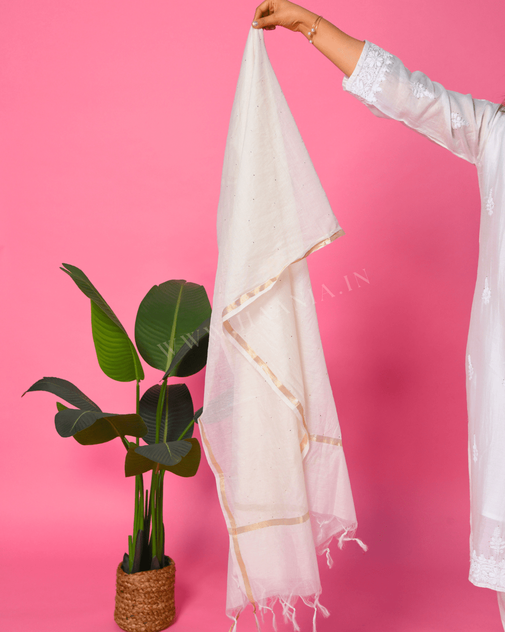 Jasmine Handcrafted Chikankari Chanderi Suit Set