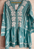Chanderi Handcrafted Chikankari Short Kurti