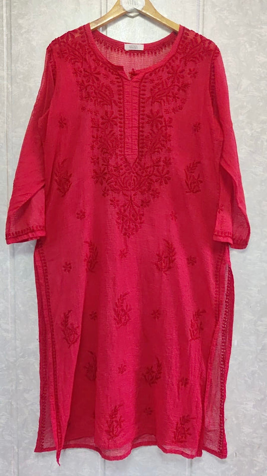 Handcrafted Chikankari Premium Kota Kurta