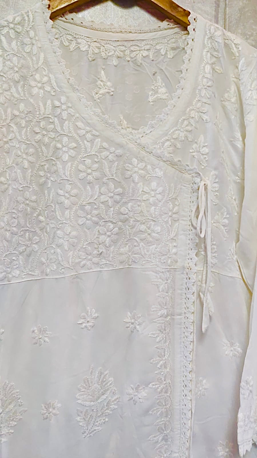 Handcrafted Chikankari Pure Cotton Angrakha