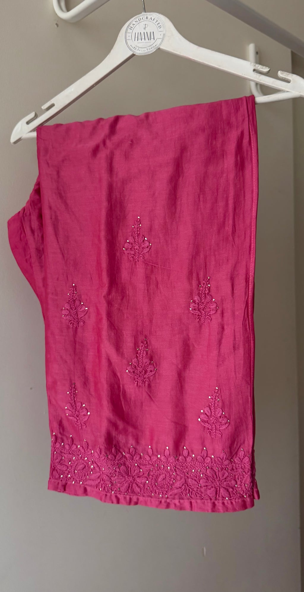 Berry Bloom Chanderi silk Chikankari Suit Set