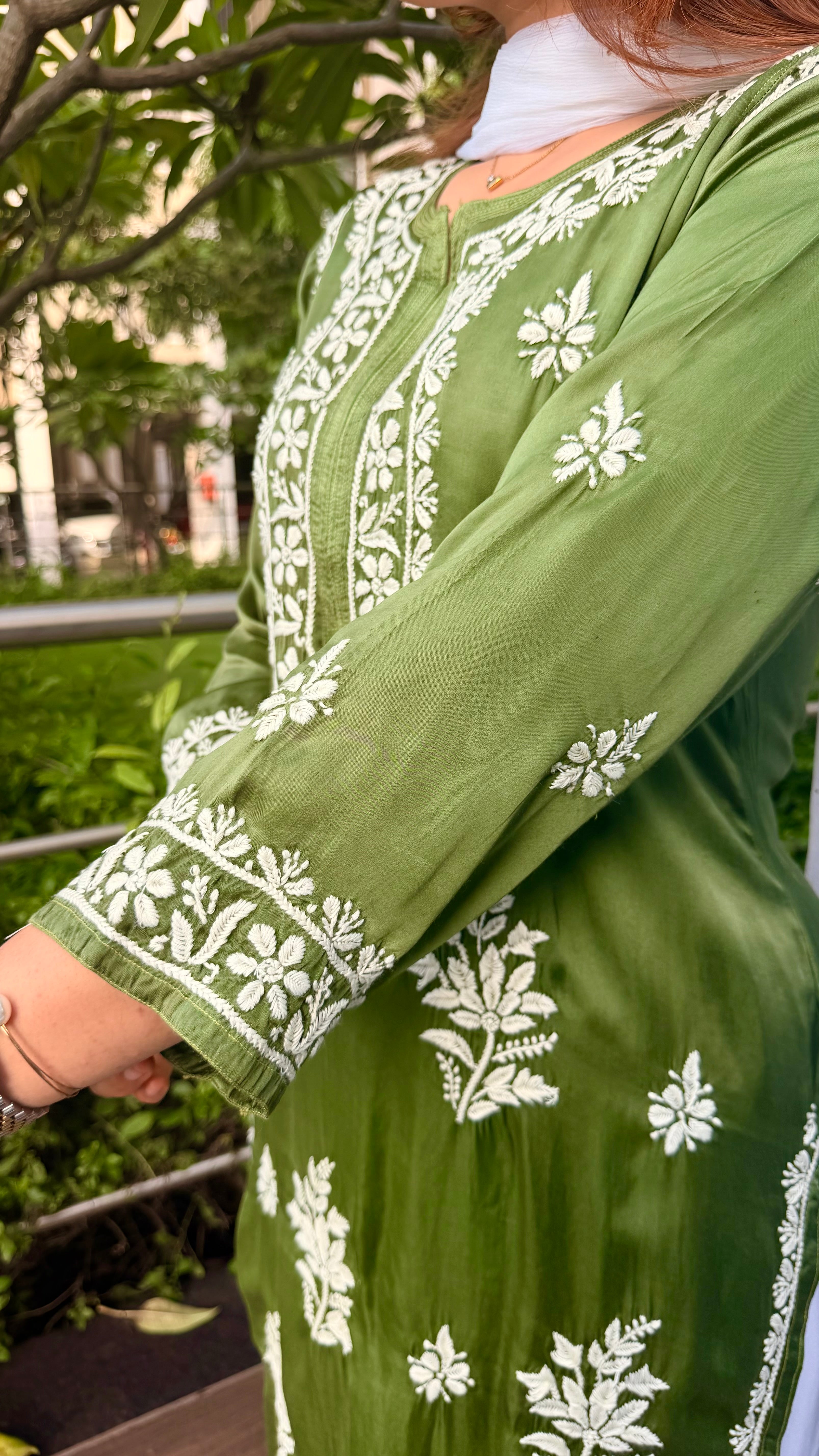 Modal Silk Chikankari kurta