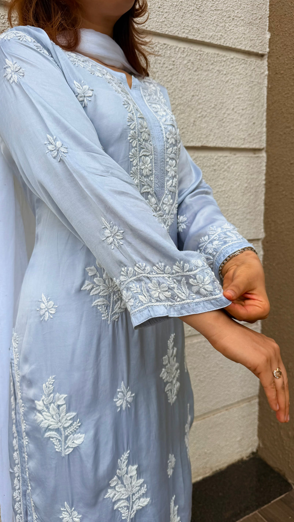 Modal Silk Chikankari kurta