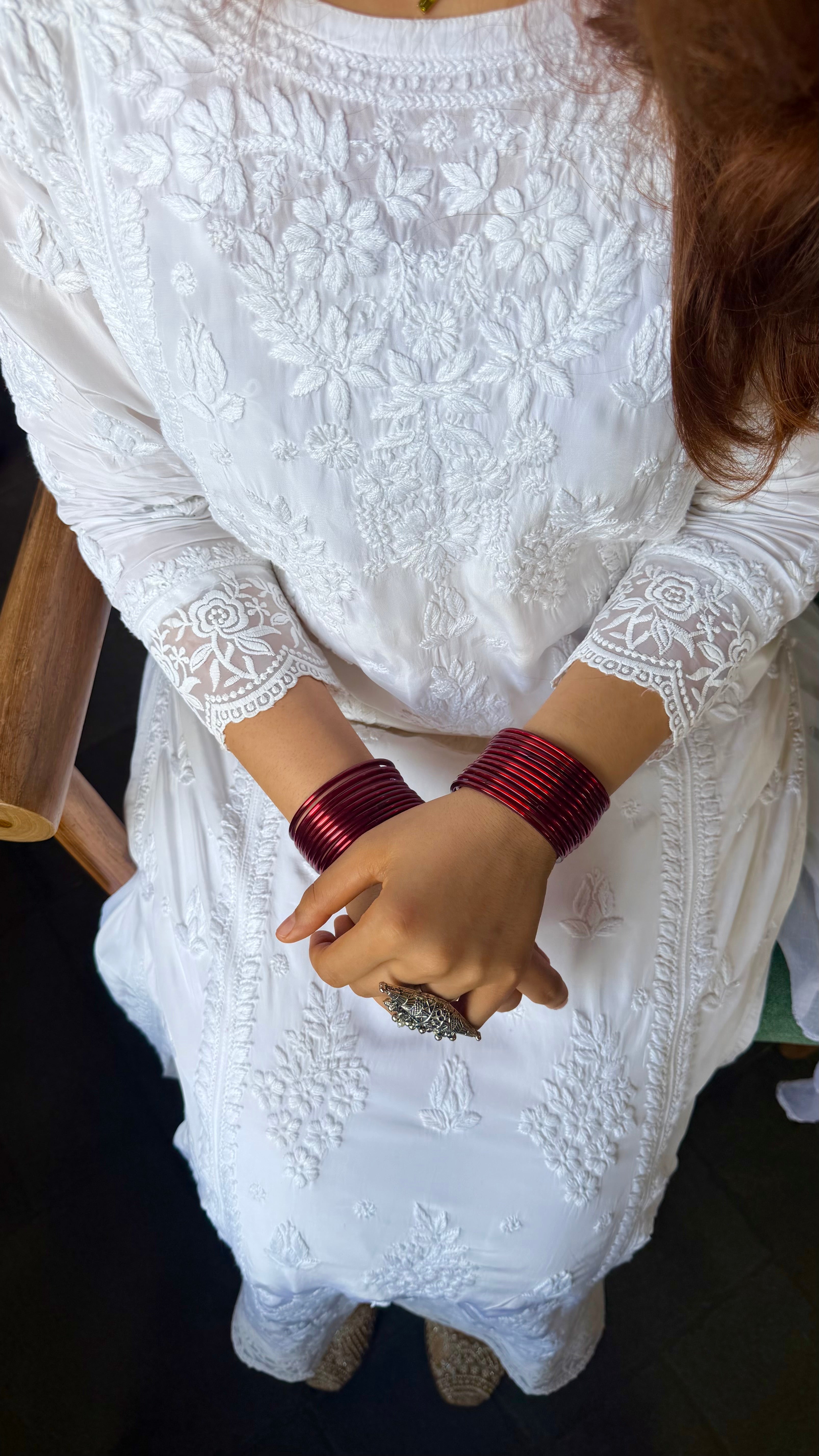 Luna Crepe Chikankari Suit Set