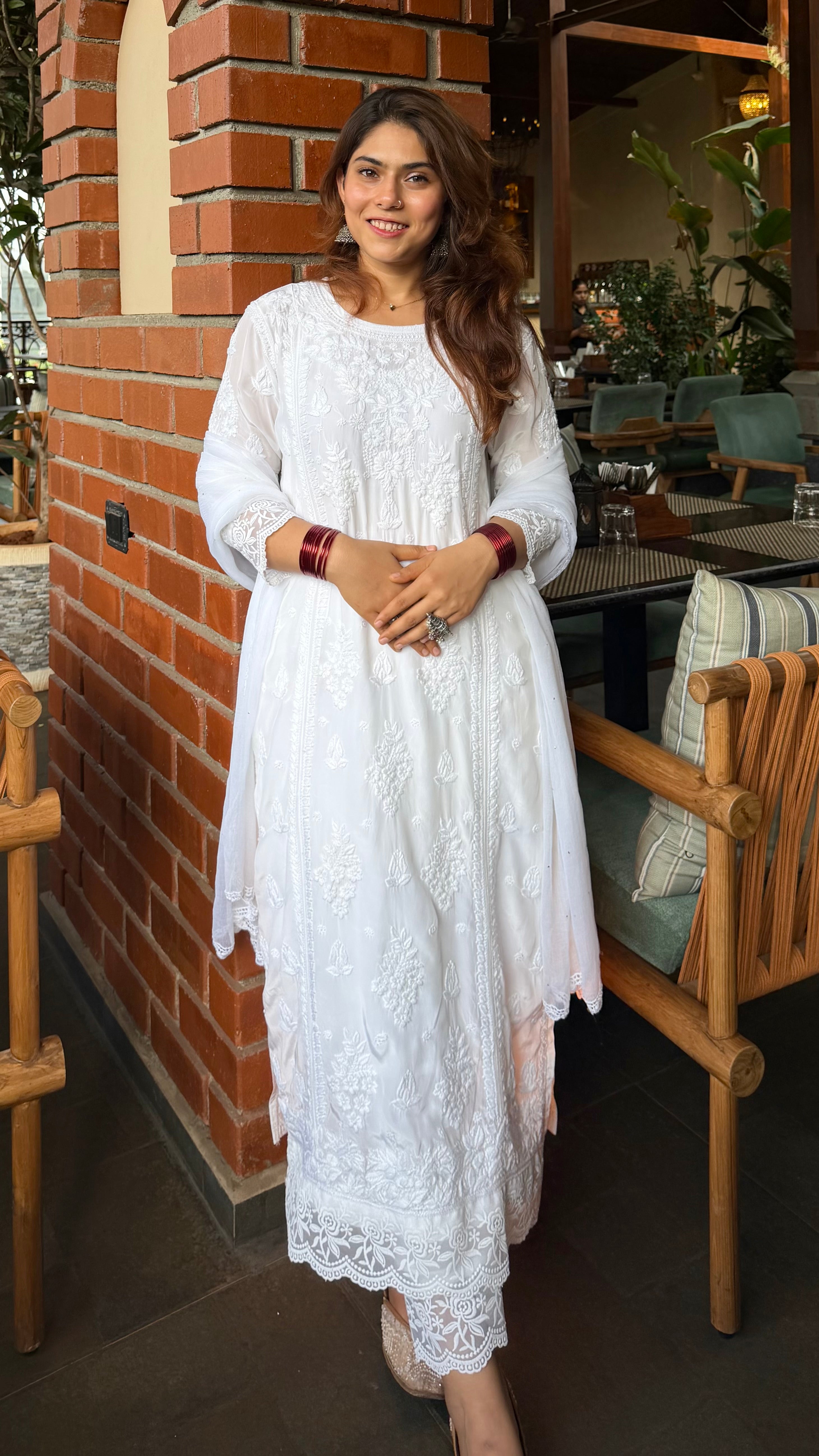 Luna Crepe Chikankari Suit Set