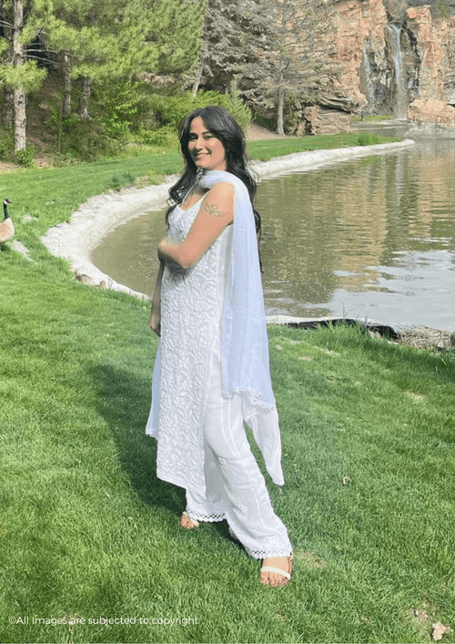 Diva Handcrafted Chikankari Noodle Strap Kurta
