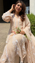 Luminia Pure Organza Handcrafted Chikankari Suit Set