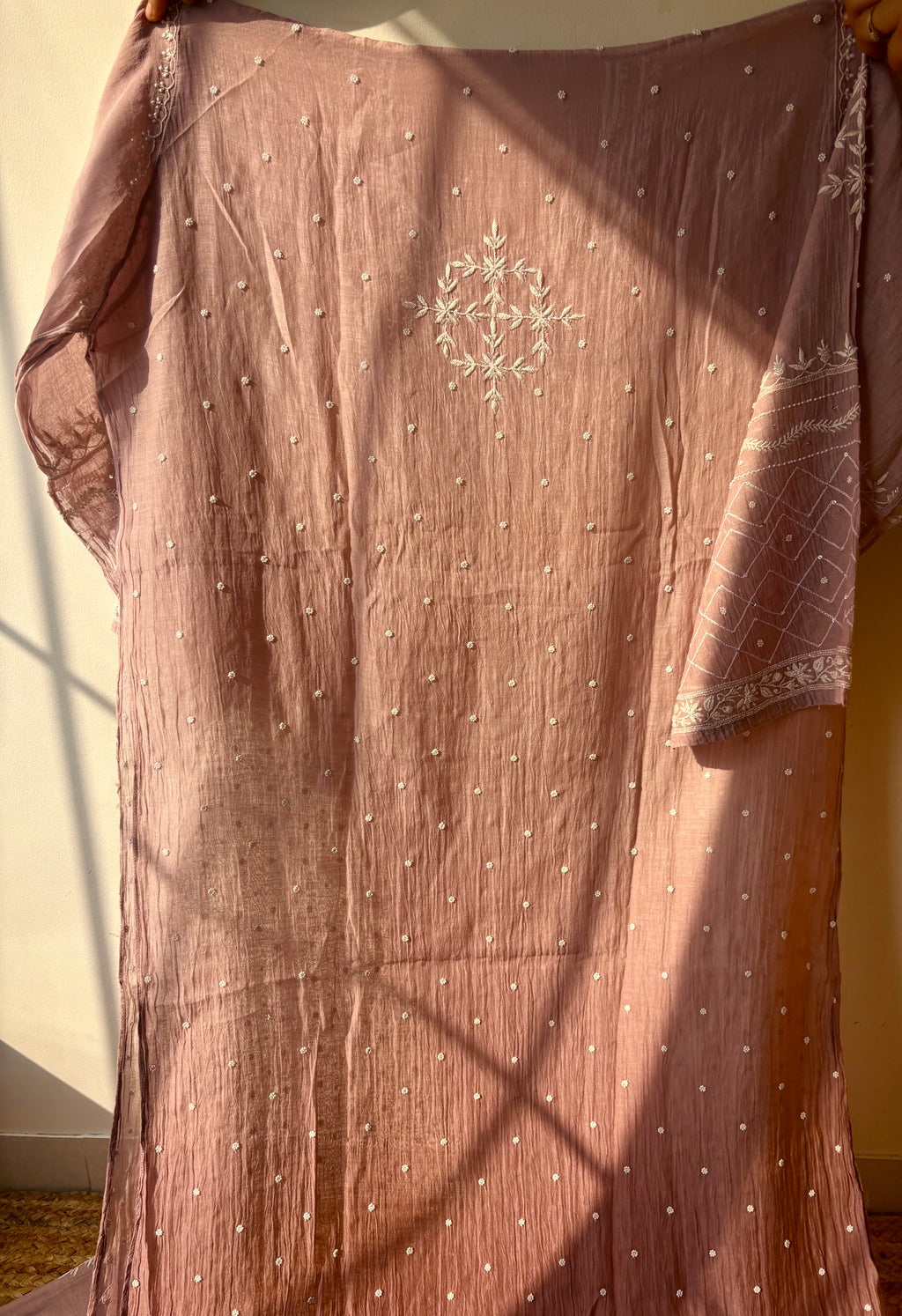 Ombré Mul Chanderi Anarkali with Heavily embellished dupatta