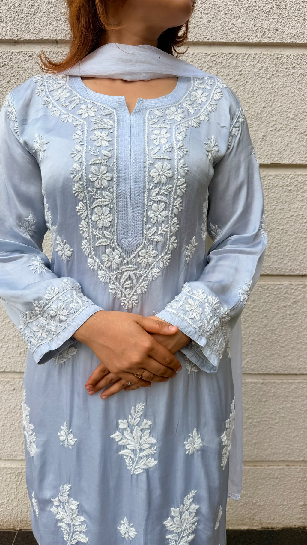 Modal Silk Chikankari kurta
