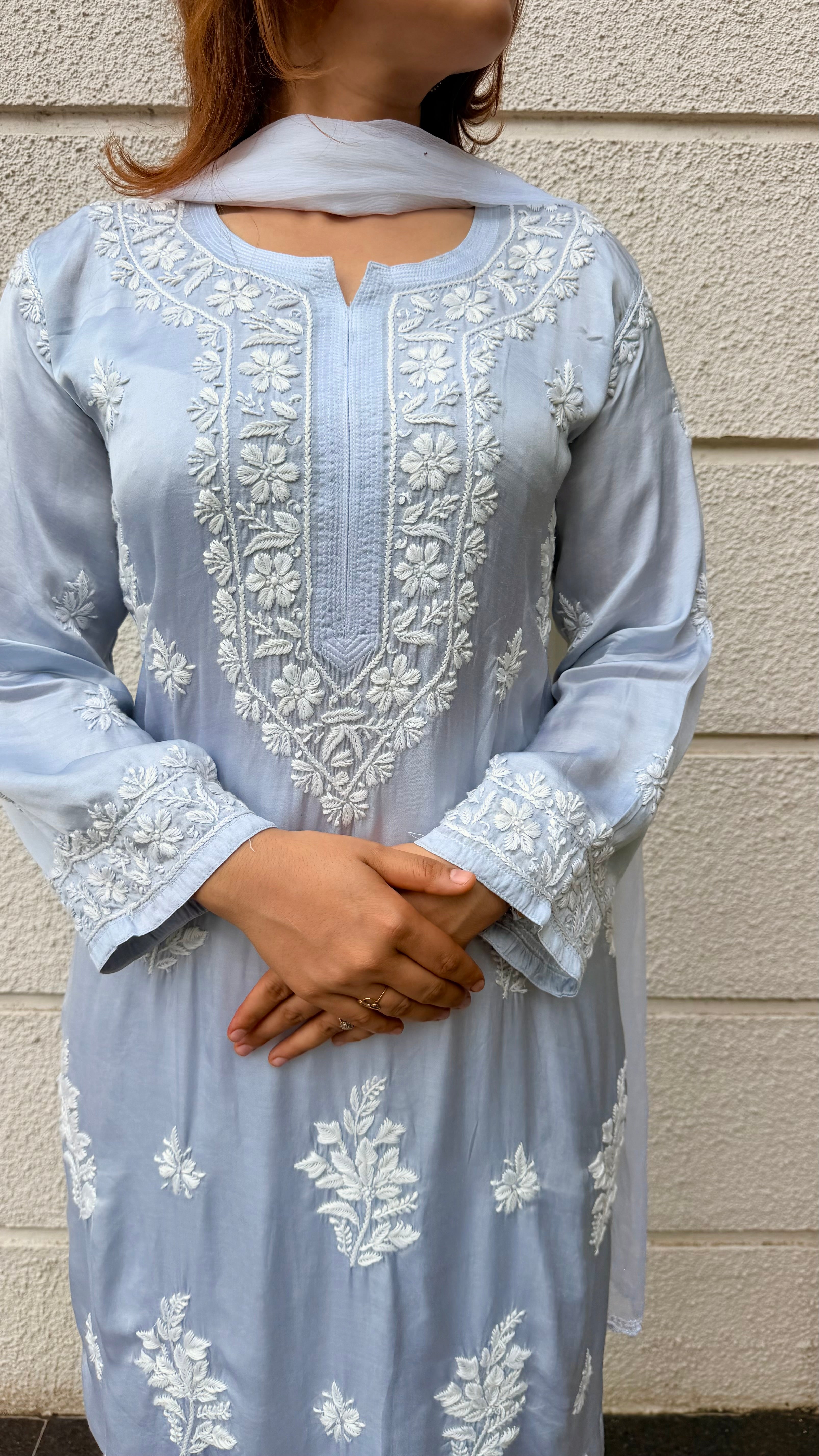 Modal Silk Chikankari kurta