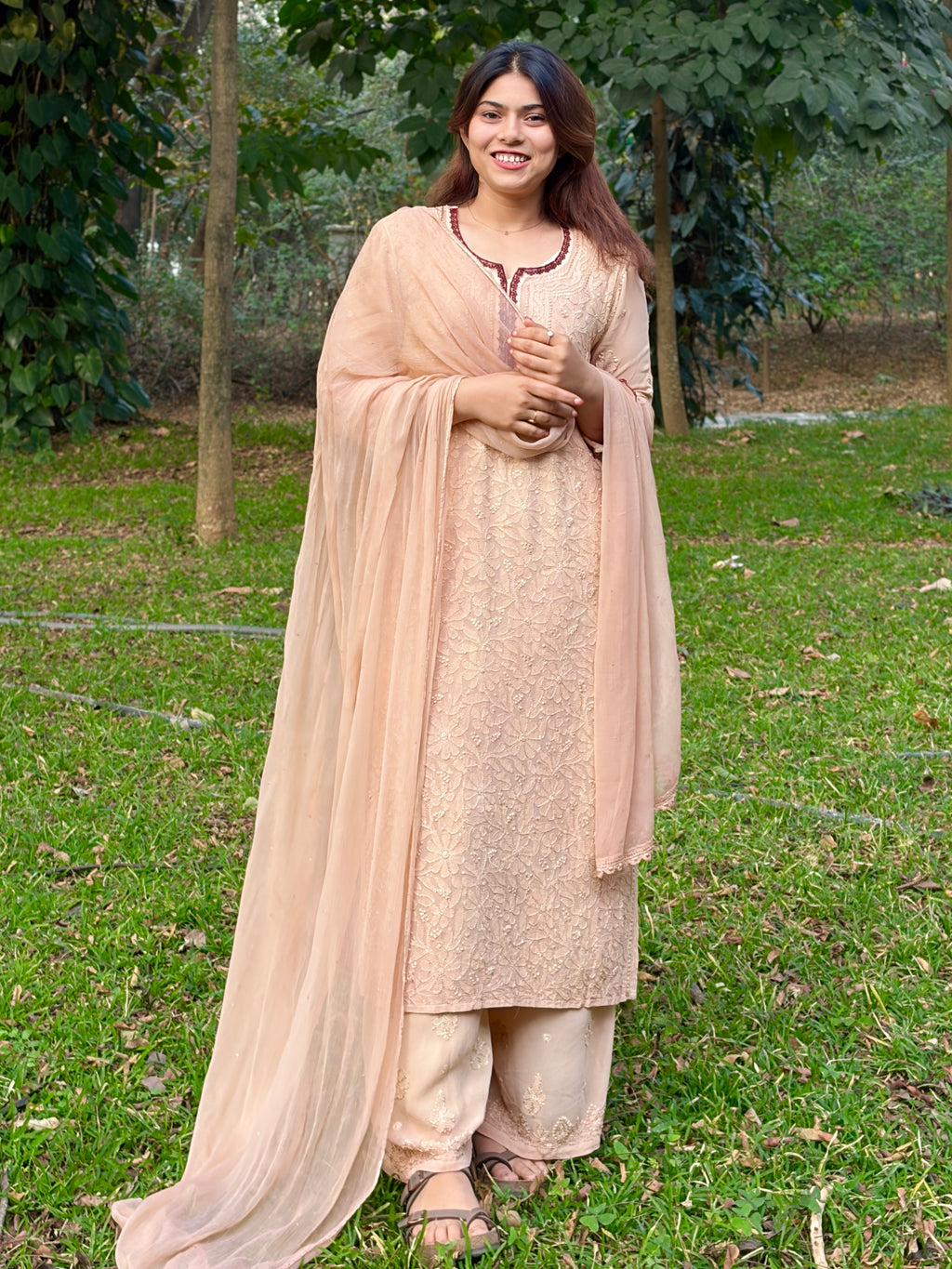 Tandoori Chai Inspired Chikankari Suit Set
