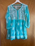 Handcrafted Chikankari Georgette Short Kurti