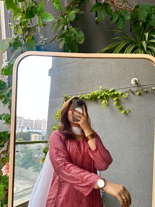 Zoya Premium Muslin Chikankari Kurti with Mukaish embellishments