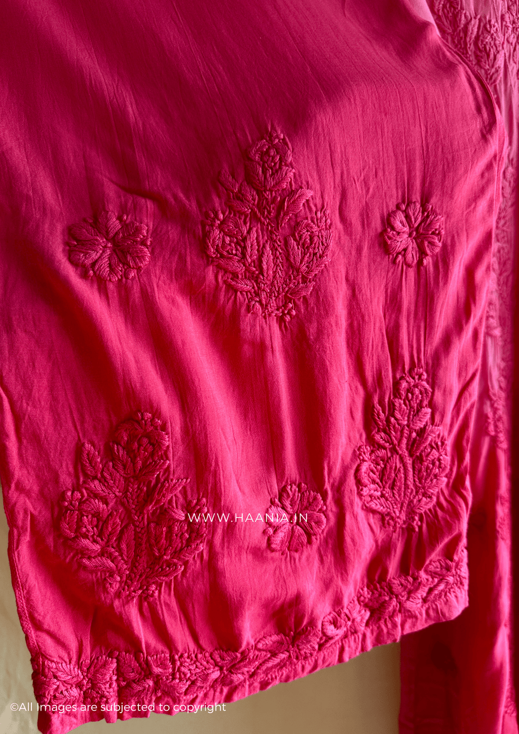 Hues of Pink Premium Muslin Chikankari Kurta Set