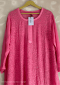 Hues Of Pink Chikankari Viscose Full Jaal Mukaish Kurta