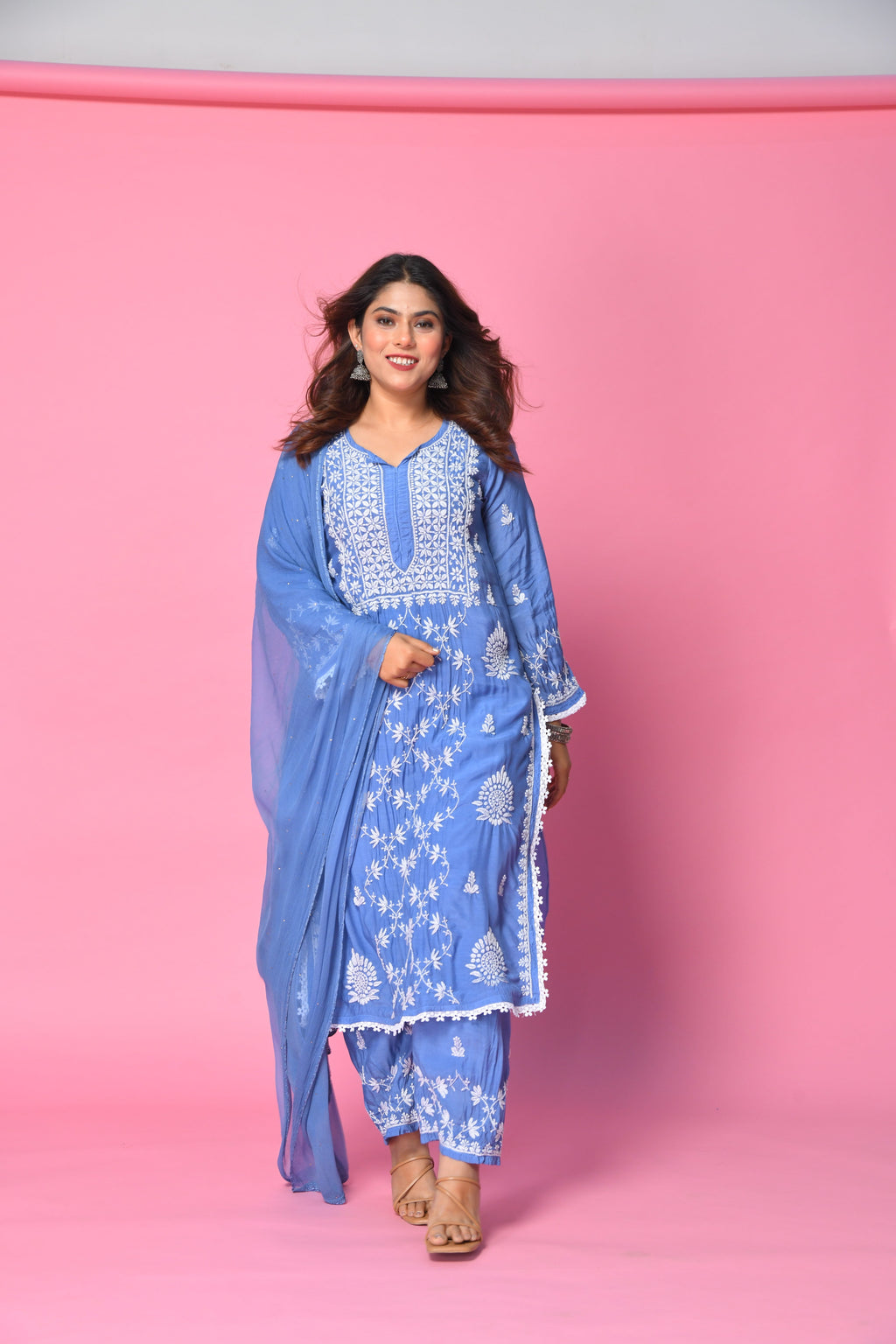 Rubani Handcrafted Chikankari Premium Muslin Suit Set