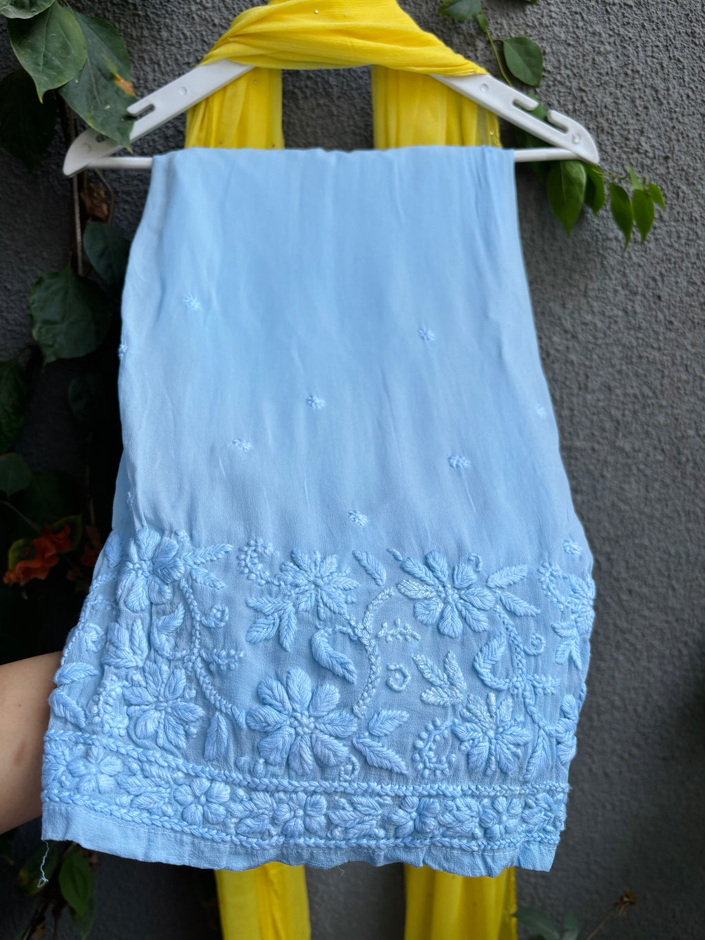 Summery Handcrafted Chikankari Noodle strap Kurta & Suit Set
