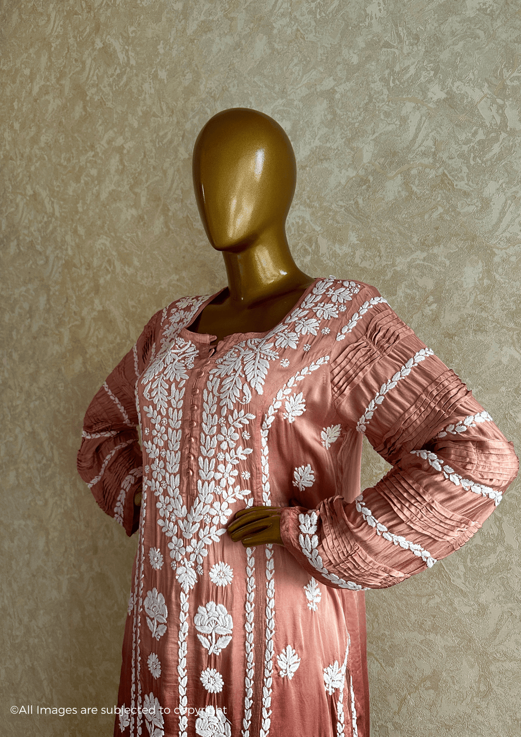 Modal Silk Chikankari Kurta
