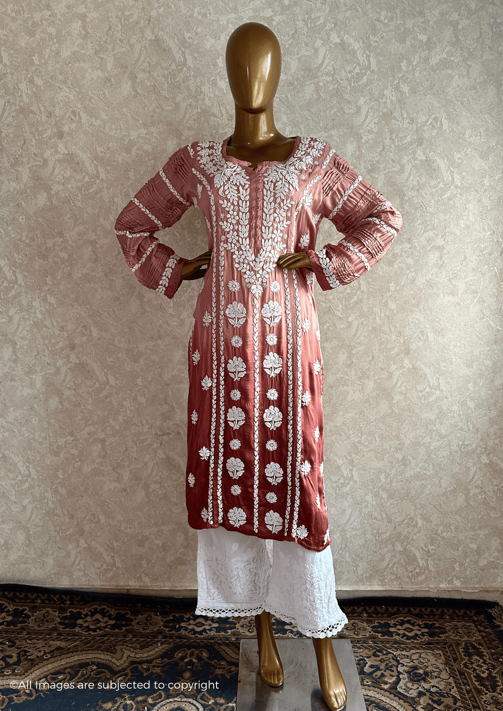 Modal Silk Chikankari Kurta