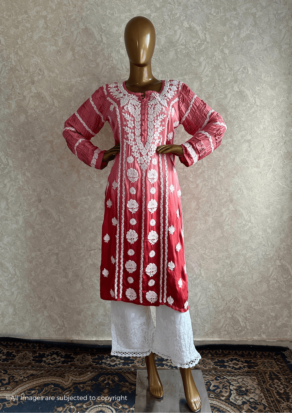 Modal Silk Chikankari Kurta