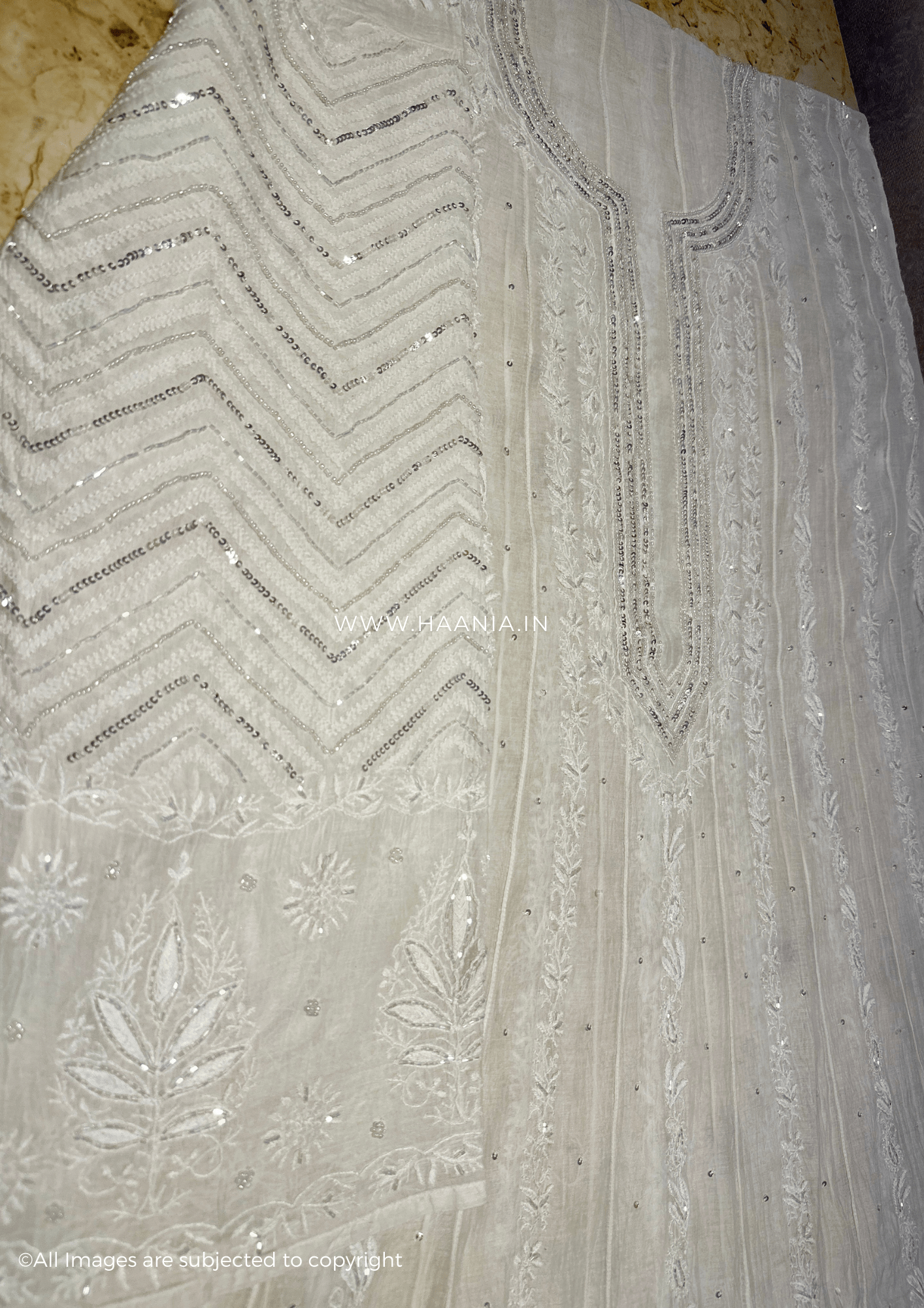 Mul Chanderi Handcrafted Chikankari Heavy Anarkali Suit Set