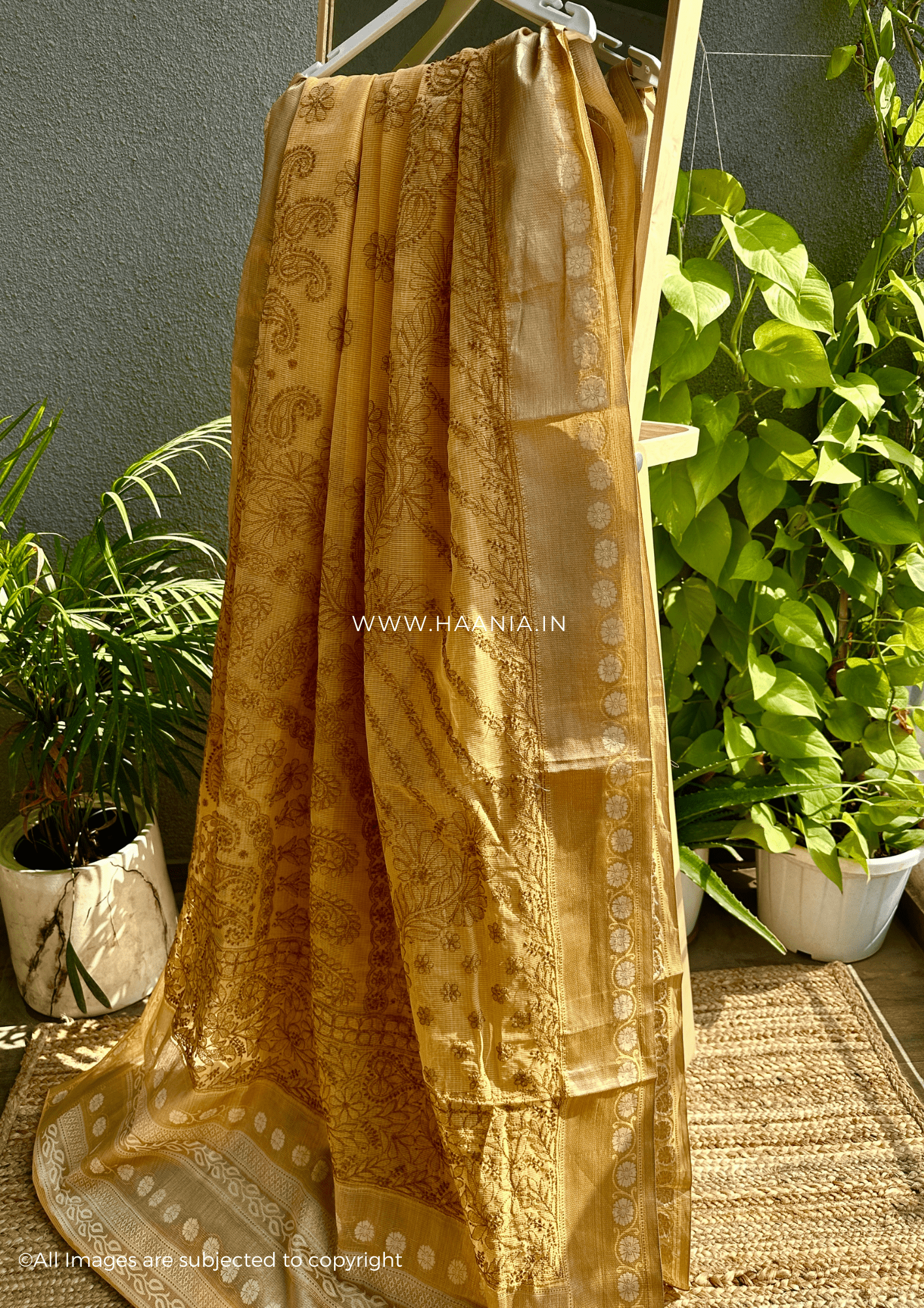 Chandani Handcrafted Chikankari Chanderi Saree