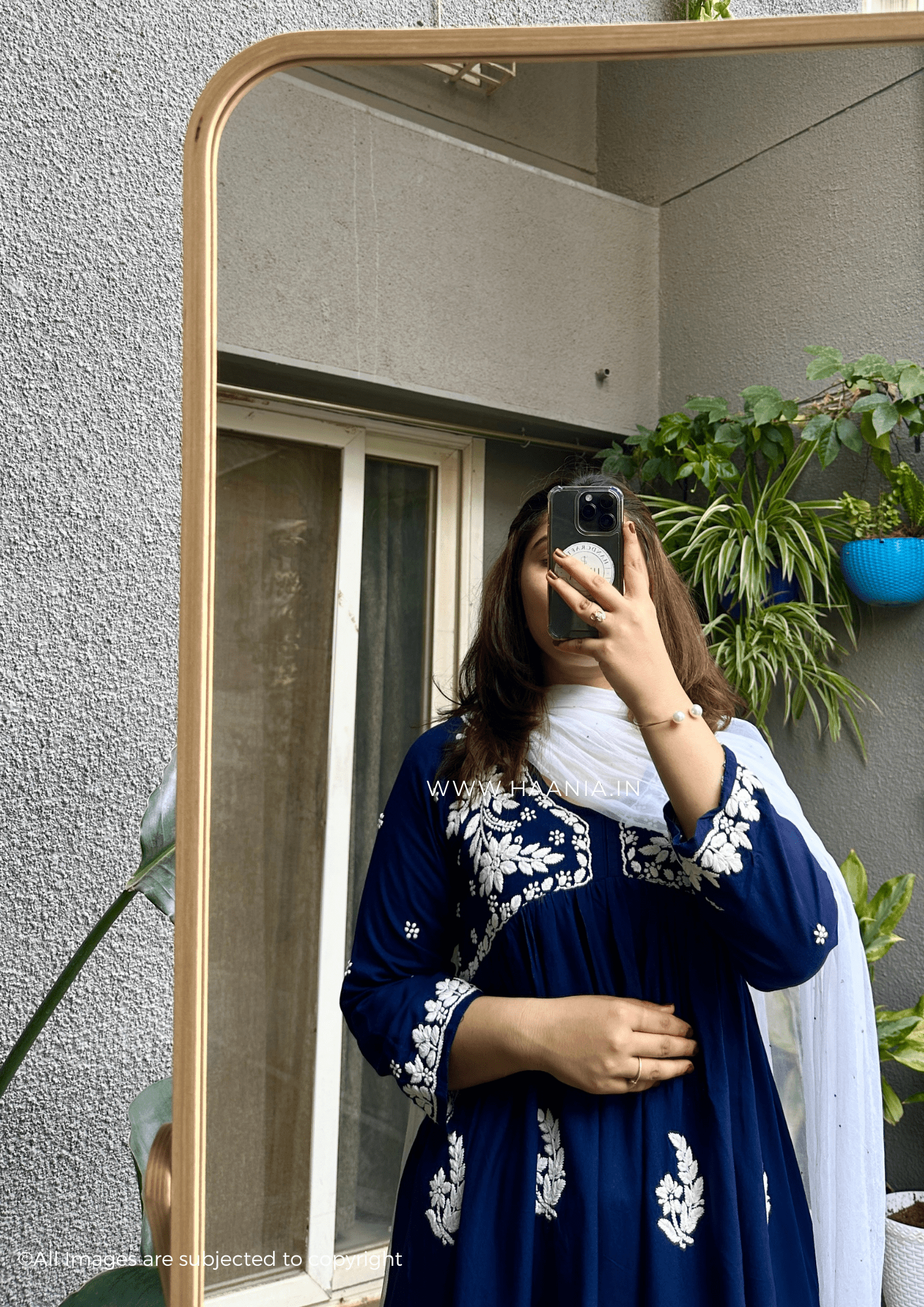 Farheen Modal Cotton Buttery Soft Chikankari A-line Kurta