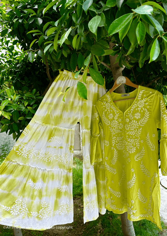 Mul Cotton Chikankari Garara set