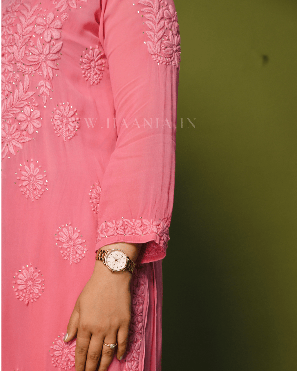 Raina Handcrafted Chikankari Double Layer Garara set