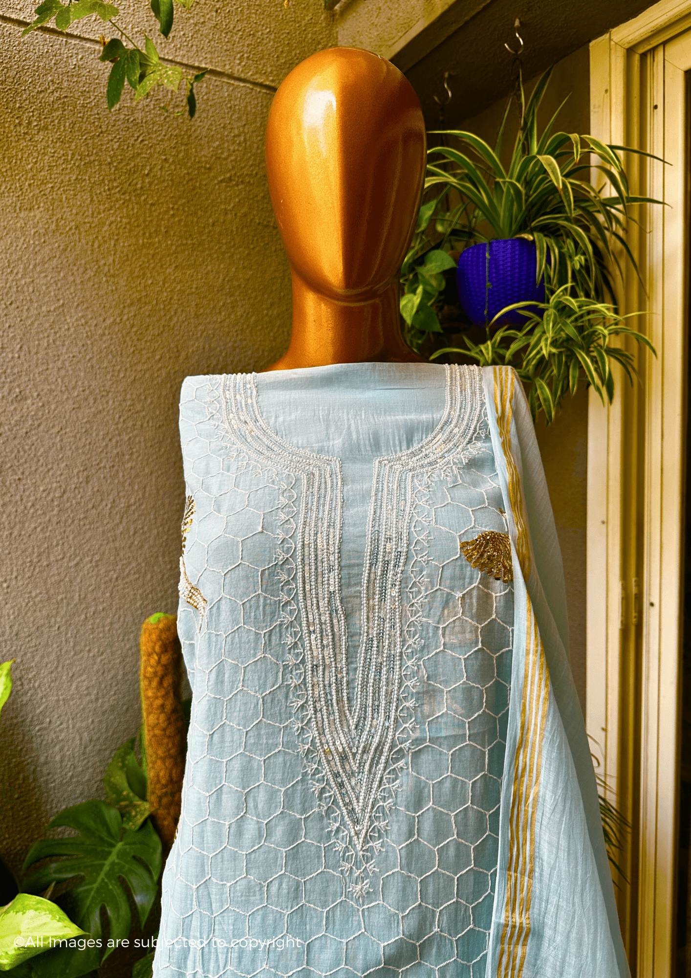 Bird of Paradise Handcrafted Chikankari Suit Set