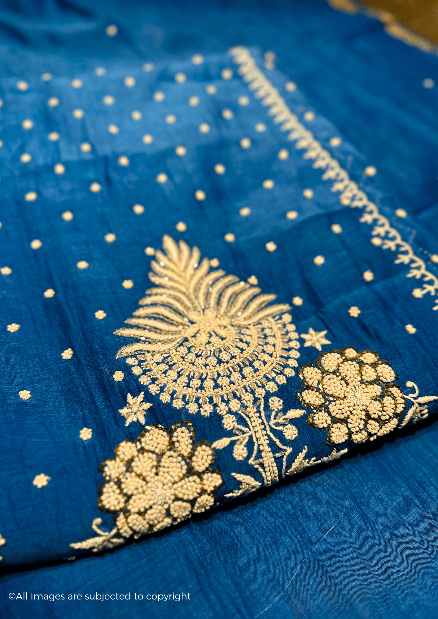 Moti Handcrafted Chikankari Mul Chanderi Anarkali