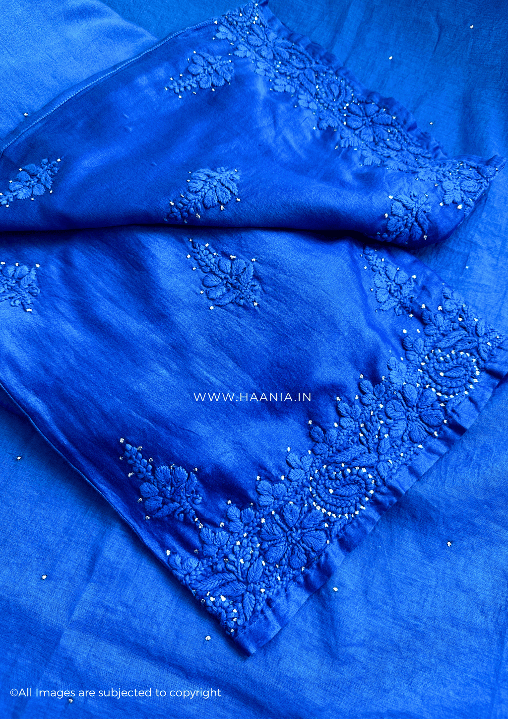 Chanderi Silk Handcrafted Chikankari Suit Set